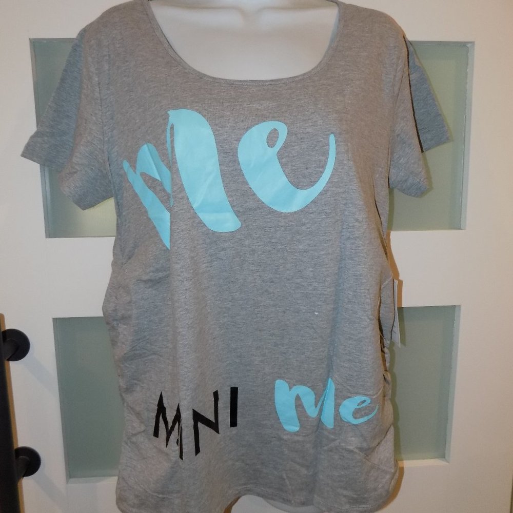 Angel Maternity Me-Mini Me SS Gray T-Shirt Size XL Women's NEW